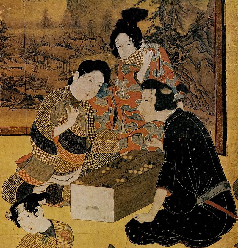 Playing sugoroku in 17th-century Japan